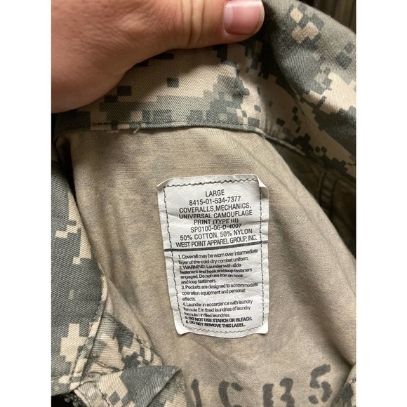 ACU Digital Camo Coveralls Size L Army Issue Mechanic Coveralls - Picture 2 of 3